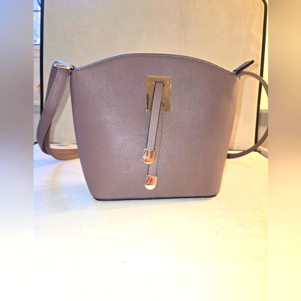Dusty lavender Crossbody Bag with Gold Accent - Women - Picture 1 of 12